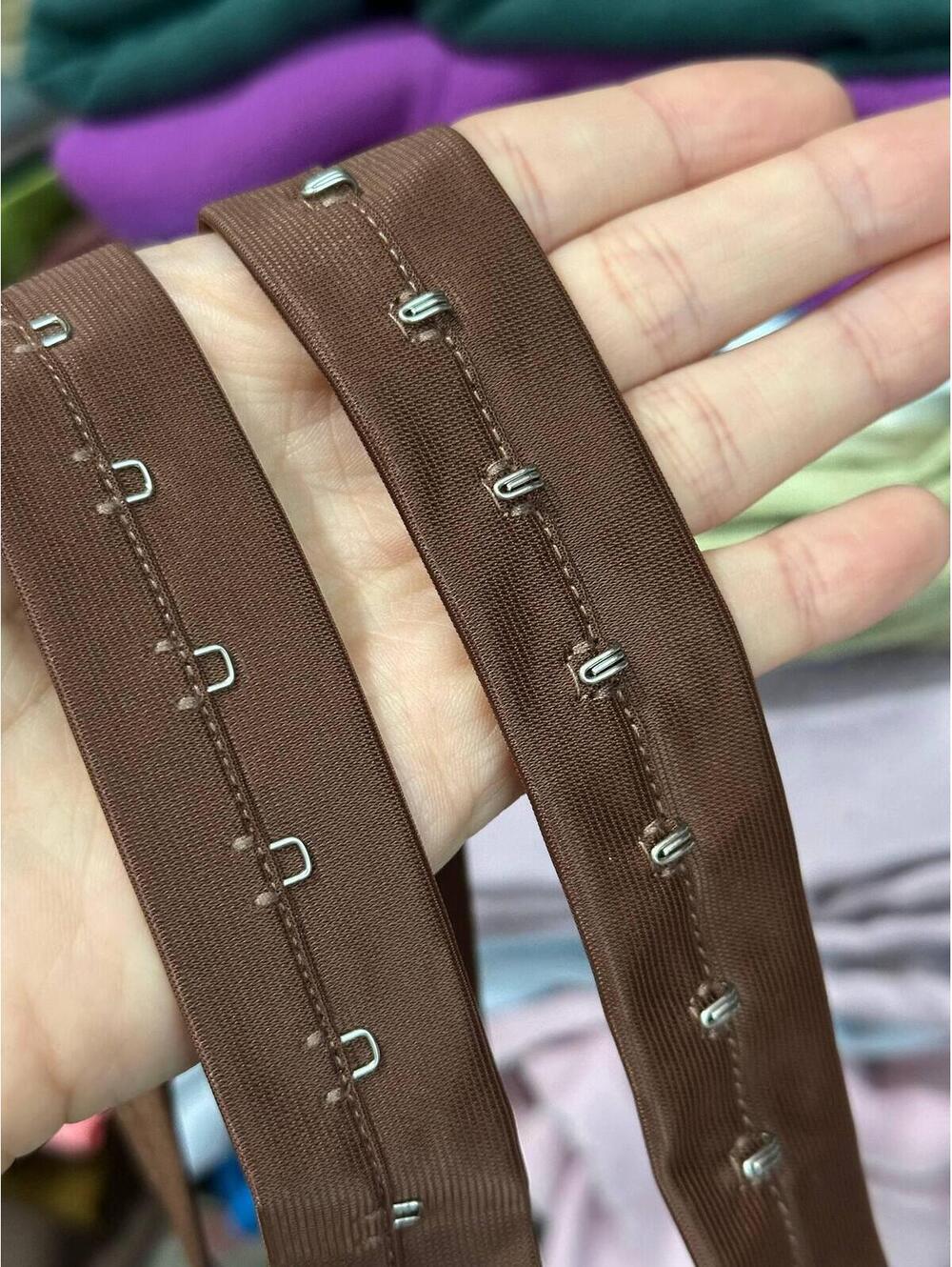 5Yds Brown Hook and Eye Tape Ribbon, Corset Dress Fastener Sewing Wholesale
